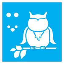 Stencil De Acetato Para Pintura 14x14 cm OPA - 1051 - Coruja