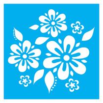 Stencil De Acetato Para Pintura 14x14 cm OPA - 1056 - Flores Folha