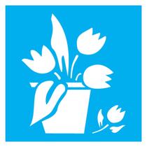 Stencil De Acetato Para Pintura 14x14 cm OPA - 1061 - Vaso Tulipa Stencil De Acetato Para Pintura 14x14 cm OPA - 1061 - Vaso Tulipa
