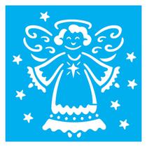 Stencil De Acetato Para Pintura 14x14 cm OPA - 1107 - Anjinho