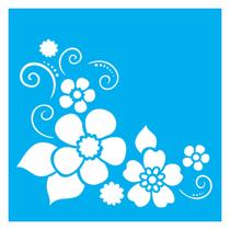 Stencil De Acetato Para Pintura 14x14 cm OPA - 1136 - Cantoneira Flores III
