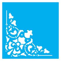 Stencil De Acetato Para Pintura 14x14 cm OPA - 1733 - Cantoneira Arabescod Cruz