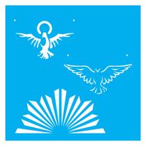 Stencil De Acetato Para Pintura 14x14 cm OPA - 2164 - Religião Espirito Santo