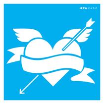 Stencil De Acetato Para Pintura 14x14 cm OPA - 2432 - Coração Flecha Stencil De Acetato Para Pintura 14x14 cm OPA - 2432 - Coração Flecha