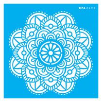Stencil De Acetato Para Pintura 14x14 cm OPA - 2695 - Mandala Flor Vitral