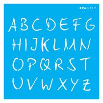 Stencil De Acetato Para Pintura 14x14 cm OPA - 3137 - Alfabeto Micro Maiúsculo 2.00Cm