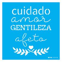 Stencil De Acetato Para Pintura 14x14 cm OPA - 3302 - Palavras Sentimentos