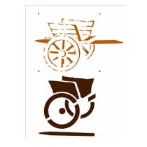 Stencil de Acetato para Pintura 15x20 Country Brasil Carroça Opa 2929