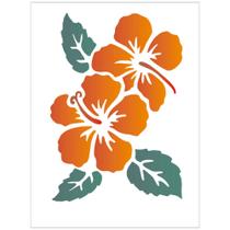 Stencil de Acetato para Pintura 15x20 Flores Hibisco Ii Opa 1012 Stencil de Acetato para Pintura 15x20 Flores Hibisco Ii Opa 1012