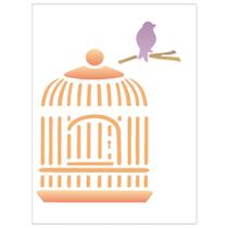 Stencil de Acetato para Pintura 15x20 Gaiola Passarinho Opa 1067