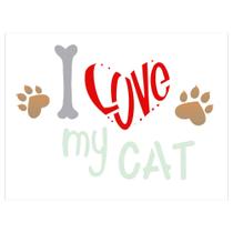 Stencil de Acetato para Pintura 15x20 Pet I Love My Cat Opa 2209