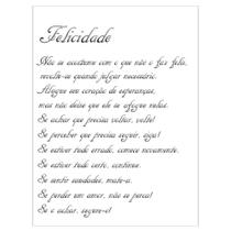 Stencil de Acetato para Pintura 15x20 Poema Felicidade Opa 1150
