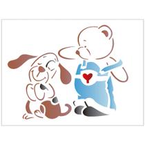 Stencil de Acetato para Pintura 15x20 Urso Cachorrinho Opa 1321