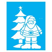Stencil de Acetato para Pintura 20x25 cm OPA - 1119 - Papai Noel e Árvore