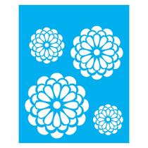 Stencil de Acetato para Pintura 20x25 cm OPA - 1245 - Flores Redondas