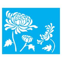 Stencil de Acetato para Pintura 20x25 cm OPA - 2182 - Flor Crisântemo