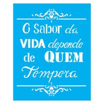 Stencil de Acetato para Pintura 20x25 cm OPA - 2186 - Frase O Sabor Da Vida