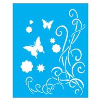 Stencil de Acetato para Pintura 20x25 cm OPA - 2261 - Cantoneiras Borboletas E Arabescos Stencil de Acetato para Pintura 20x25 cm OPA - 2261 - Cantoneiras Borboletas E Arabescos