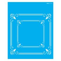 Stencil de Acetato para Pintura 20x25 cm OPA - 2465 - Moldura Quadrada Dupla