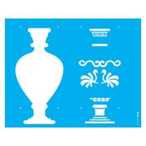 Stencil de Acetato para Pintura 20x25 cm OPA - 2590 - Vaso Estampado I Stencil de Acetato para Pintura 20x25 cm OPA - 2590 - Vaso Estampado I