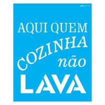 Stencil de Acetato para Pintura 20x25 cm OPA - 2715 - Frase Aqui Quem Cozinha