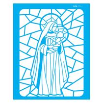 Stencil de Acetato para Pintura 20x25 cm OPA - 2741 - Vitral Nossa Senhora II