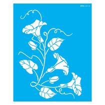 Stencil de Acetato para Pintura 20x25 Cm Opa - 2848 - Cantoneira Flores Ii