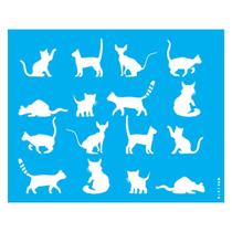 Stencil de Acetato para Pintura 20x25 Cm Opa - 2870 - Pet Estamparia Gatos I
