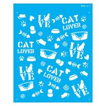 Stencil de Acetato para Pintura 20x25 Cm Opa - 2871 - Pet Estamparia Gatos Ii