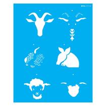 Stencil de Acetato para Pintura 20x25 Cm Opa - 2958 - Country Brasil - Animais Ii