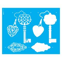 Stencil de Acetato para Pintura 20x25 cm OPA - 3113 - Steampunk Art Chaves