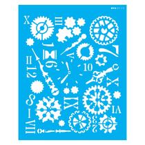 Stencil de Acetato para Pintura 20x25 cm OPA - 3115 - Steampunk Art Engrenagens