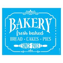 Stencil de Acetato para Pintura 20x25 cm OPA - 3177 - Frase Bakery Fresh Baked