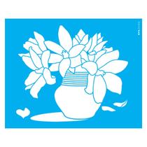 Stencil de Acetato para Pintura 20x25 cm OPA - 3400 - Vaso Flor Açafrão-Do-Prado Stencil de Acetato para Pintura 20x25 cm OPA - 3400 - Vaso Flor Açafrão-Do-Prado