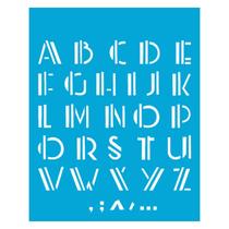 Stencil de Acetato para Pintura 20x25 cm OPA - 476 - Alfabeto Reto 2.80cm