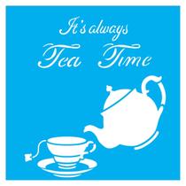 Stencil de Acetato para Pintura 30,5x30,5 cm OPA - 2303 - Tea Time