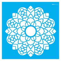 Stencil de Acetato para Pintura 30,5x30,5 cm OPA - 2475 - Mandala Folhas