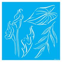 Stencil de Acetato para Pintura 30,5x30,5 cm OPA - 3368 - Orgânico Copo de Leite e Folhas Stencil de Acetato para Pintura 30,5x30,5 cm OPA - 3368 - Orgânico Copo de Leite e Folhas