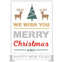 Stencil de Acetato para Pintura de Natal OPA Simples 20 x 25 cm - 2557 Frase Merry Christmas II