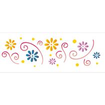 Stencil de Acetato para Pintura OPA 10 x 30 cm - 731 Flores Primavera