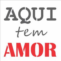 Stencil de Acetato para Pintura OPA 14 x 14 cm - 2685 Aqui Tem Amor