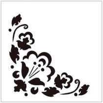 Stencil de Acetato para Pintura OPA 14 x 14 cm - 984 Cantoneira Floral