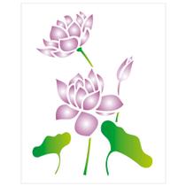 Stencil de Acetato para Pintura OPA 20 x 25 cm - 1775 Flor de Lotus
