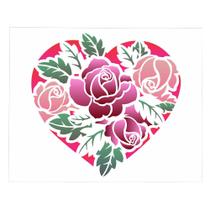 Stencil de Acetato para Pintura OPA 20 x 25 cm - 2630 Coração Rosas
