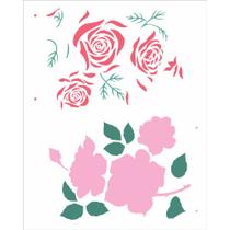 Stencil de Acetato para Pintura Opa 20x25 2360 Flor Rosas