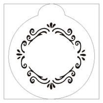 Stencil de Acetato para Pintura OPA Redondo 10 x 10 cm - 848 Moldura Arabesco