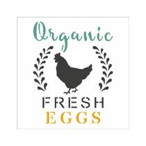 Stencil de Acetato para Pintura OPA Simples 10 x 10 cm 2903 Farmhouse Organic Fresh Eggs