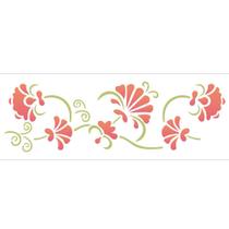 Stencil de Acetato para Pintura OPA Simples 10 x 30 cm - 1078 Arabesco Floral