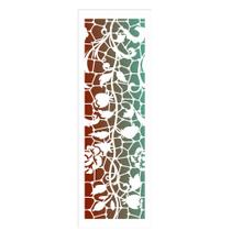 Stencil de Acetato para Pintura OPA Simples 10 x 30 cm 2913 Flores Rosas Vitral