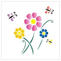 Stencil de Acetato para Pintura OPA Simples 14 x 14 cm - 986 Flores